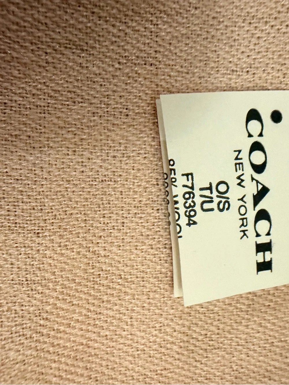 Coach Signature Knit Stole with Logo 78” X 26” Blush Color 55% Silk, 45% Cotton